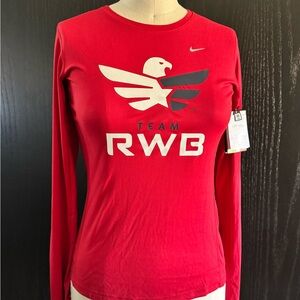 Nike Women’s Team RWB (UPF 40+) Red Long Sleeve Dri-Fit (NWT)
